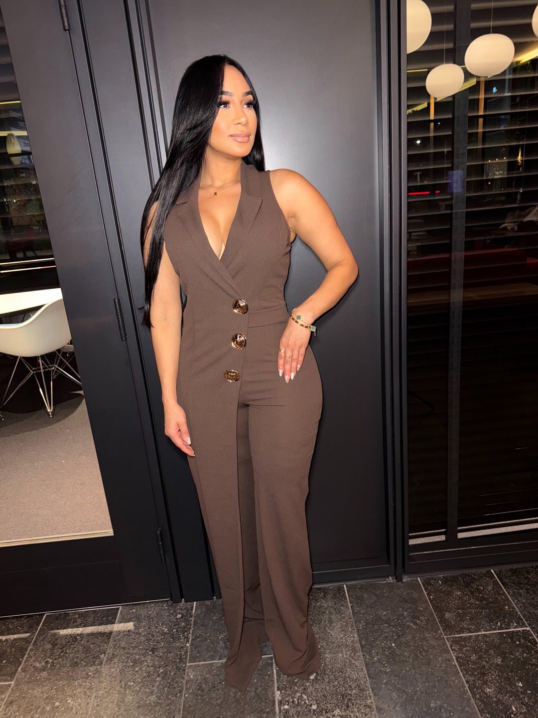 Perfect, Beautiful, Elegant, and Bossy Mocha Jumpsuit